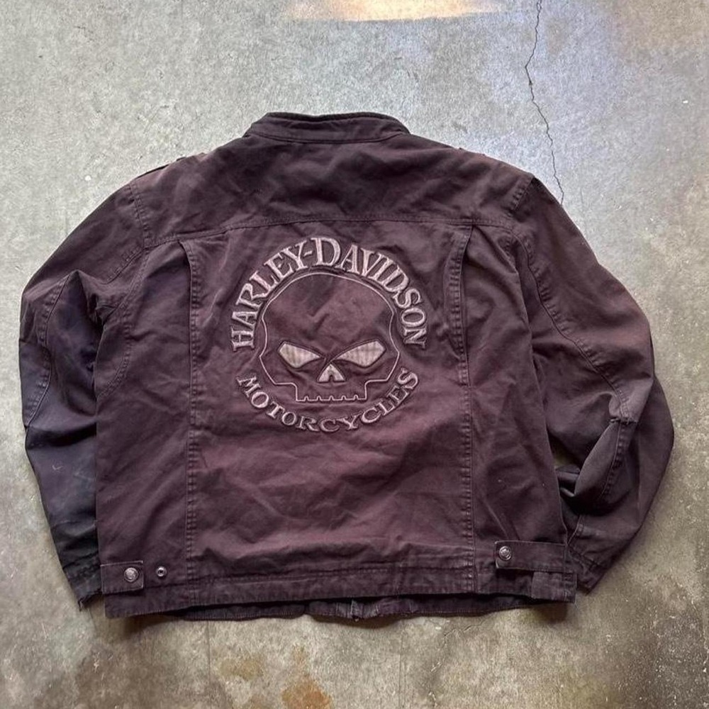 Vintage Harley Davidson black biker jacket   Mens size XL